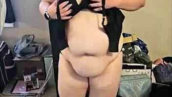 Bbw Brunette Teases with Dance Moves to Milkshake in Solo Strip