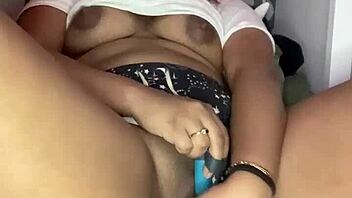 shaved teen with small tits masturbates and fingers her pussy until she squirts