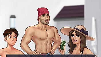 Big tits bouncing while being fucked in Summer Time Saga