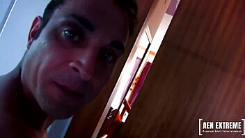 Stepbros peeping on stepsister masturbating in her room