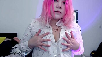 Beautiful asian teen ice nipple play