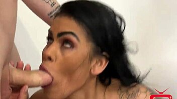 Hot client took us to room, showed internet defect, got naked for blowjob