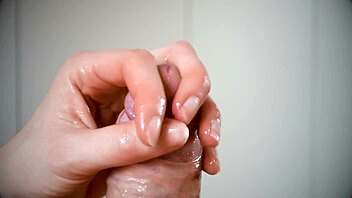 how to stroke big lubed cock slow?