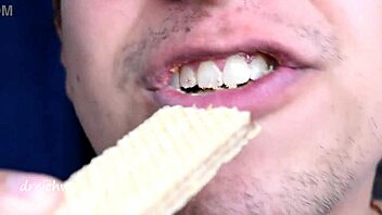 Young Colombian Eats Cookies Sensually