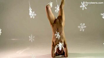 Svetik’s flexible gymnastics routine has a Christmas theme