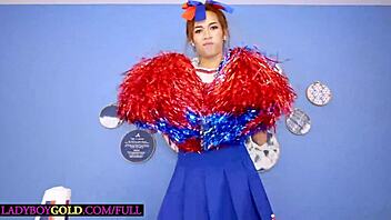 Lee, skinny ladyboy teen, gets deep anal in POV!