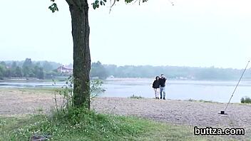 Glamorous skinny nympho gets her tight pussy and tiny anus drilled hard