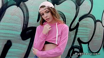 Teen Teases Huge Cock In Public Alley, Leading To Intense Blowjob And Fucking