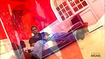 Brunette babe made a black dude horny by dancing in front of him before sucking his cock and fucking him passionately