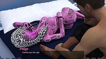 Beautiful woman with perfect body in sexy costumes in this cartoon