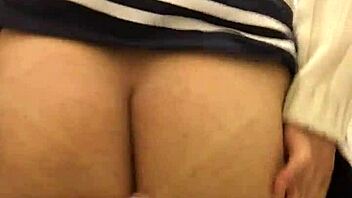 wild shemale plays with herself in bathroom fun 😈