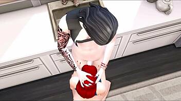 my goth girlfriend turns wild in sims 4 futa adventure