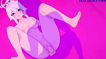 Hatami Erika and Nakatsukasa Kirino have intense sex in Blue Archive hentai