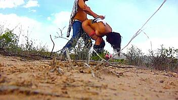 Indian and Mexican fuck outdoors