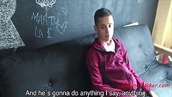 Latino men in public pov sucking big cock for cash