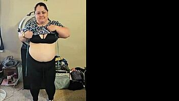 Bbw Brunette Teases with Dance Moves to Milkshake in Solo Strip