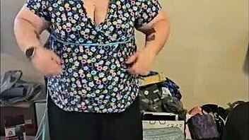 Bbw Brunette Teases with Dance Moves to Milkshake in Solo Strip