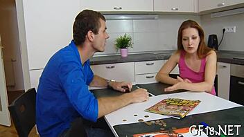 cute european chick widens her legs