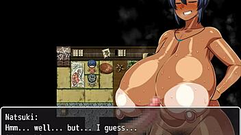 Tanned girl Natsuki loves huge bukkake in game