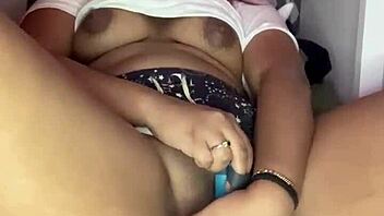 shaved teen with small tits masturbates and fingers her pussy until she squirts