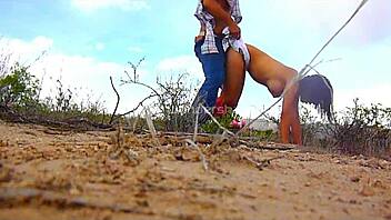 Indian and Mexican fuck outdoors