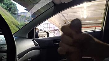 beautiful woman masturbates riskily in public outdoor setting