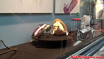 Black Amsterdam Prostitute Handles White Guy with Petite 18+ Body