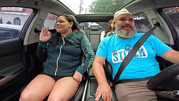 chris strips in car with brother?