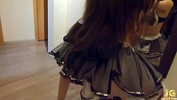 Watch this sexy maid suck and fuck? Homemade close-up!