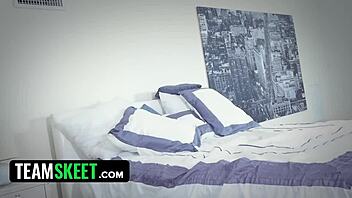 Ebony teen 18+ jenna foxx sneaky fucks white boy and lets him cum on her huge natural tits - teamskeet