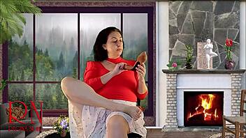 Neighbor's sexy legs in heels tease from home.