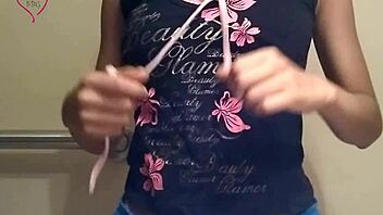 Cute Skinny Brunette Girl's Indian Self Video