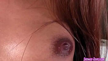 slutty shemale feels pleasure masturbating solo with toy