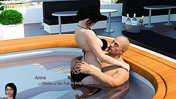 I watch Anna's horny pussy with big dick in this 3D game