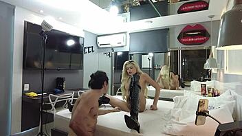 Gorgeous ts blonde bombshell fucks and gets fucked in hardcore anal assfucking scene