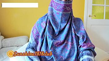 Persian wife in hijab on webcam