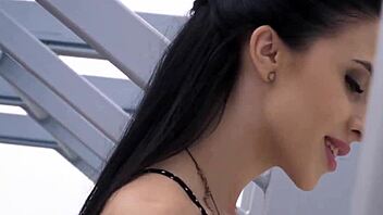 babe gives delightful footjob outside, leading to anal assfucking 😍