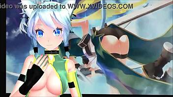 Sinon from Sword Art Online in Hot Anime Action