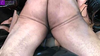 Deepthroat and creampie action in hardcore gangbang scene