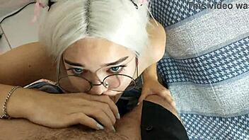 unexpected blowjob ends with cumshot in mouth 😲