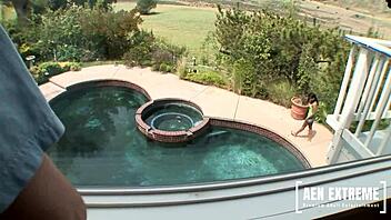 Latina Emy Reyes Caught Neighbor Jerking and Helped Out