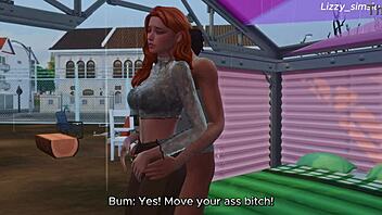 innocent redhead fucks with bbc bum on the street - sims 4 - 3d animation