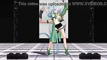 Sinon from Sword Art Online in Hot Anime Action