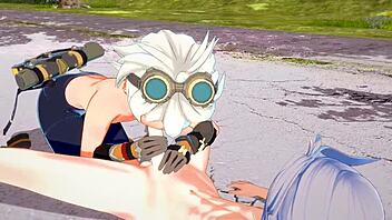 Genshin impact yaoi razor x bennett blowjob and fucked with creampie