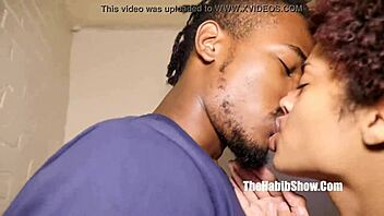 Sexy mixed teen couple in the hood making love passionately