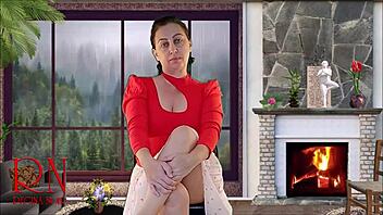 Neighbor's sexy legs in heels tease from home.