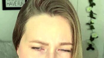 Blonde Teases with Big Dildo on Live Camera