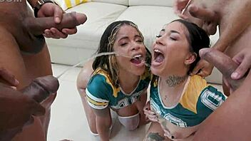 beautiful latina eva perez and natasha rios in lesbian orgy with friends