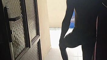 My neighbor's wife looks sexy drying clothes