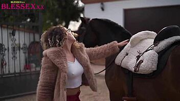 Wild Brunette Ride at the Farm